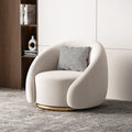 Fauteuil pivotant arrondi en velours, socle doré