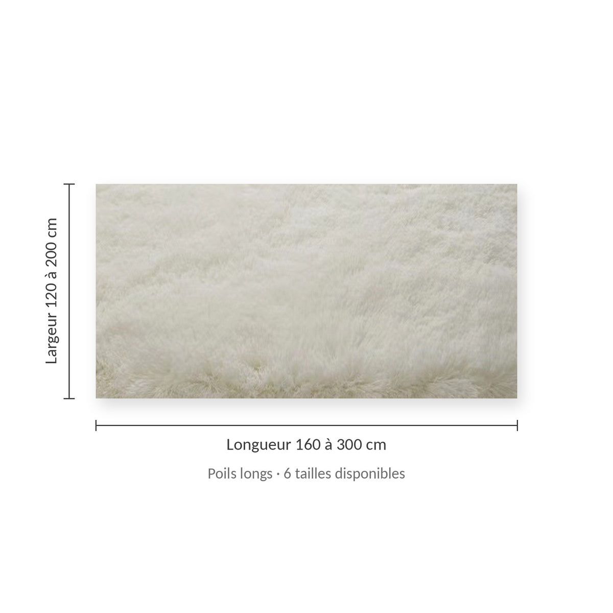 Tapis shaggy AUBRYNE, dimensions