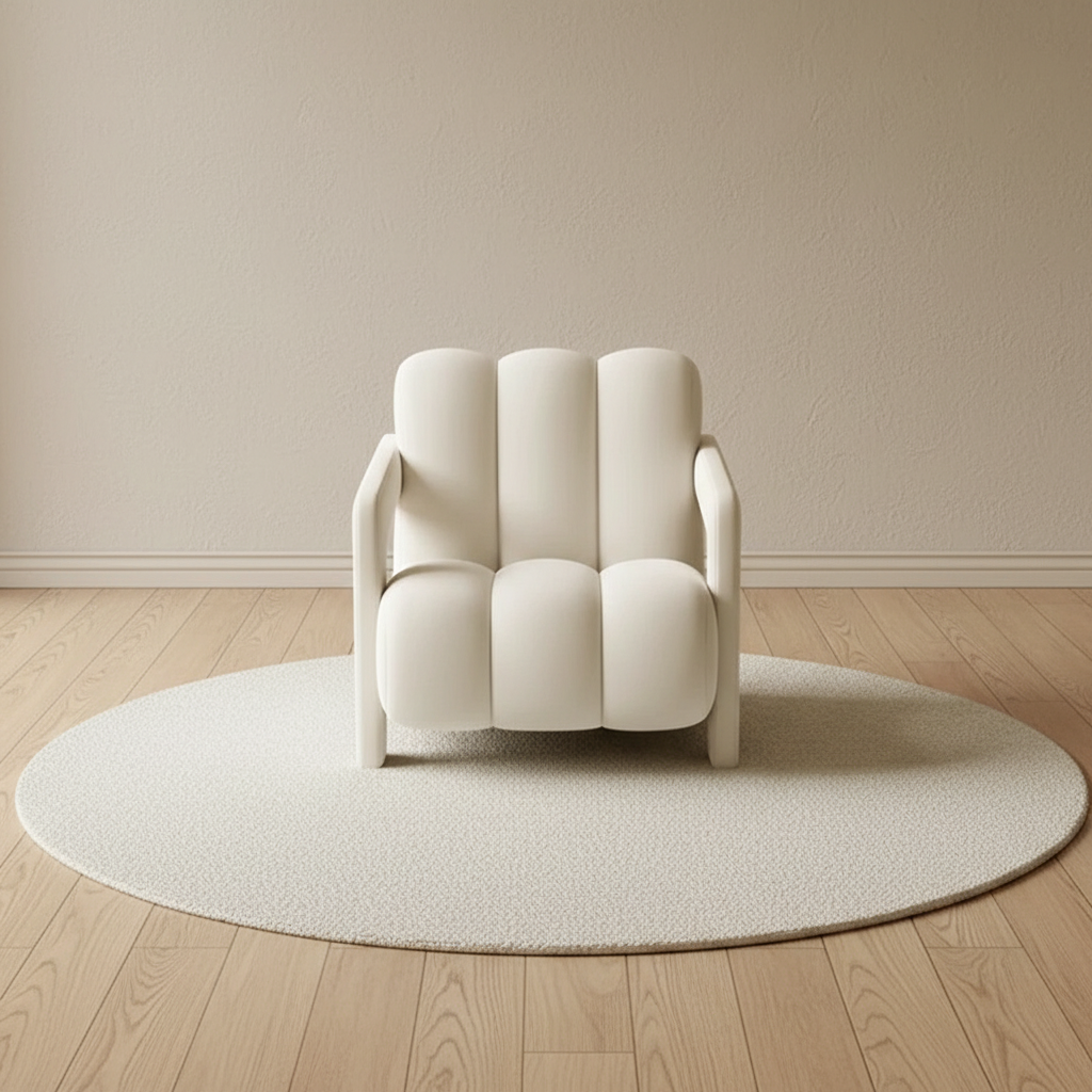 Fauteuil lounge à boudins – mise en scène AUBRYNE