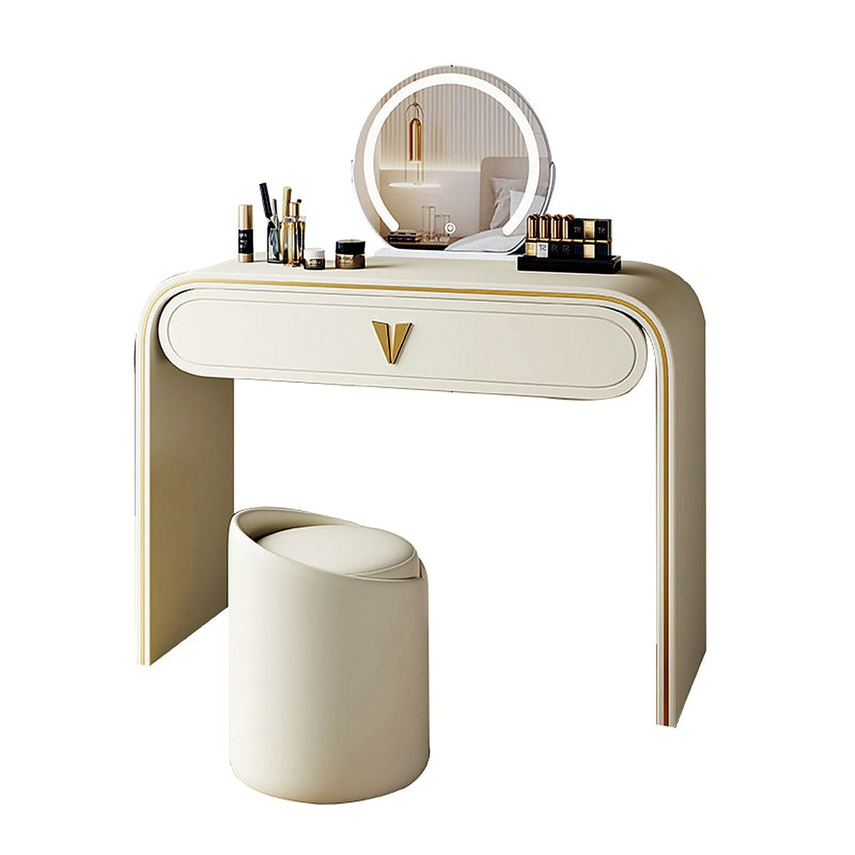Coiffeuse laquée crème - vue packshot