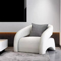 Fauteuil arche sculptural blanc bouclé