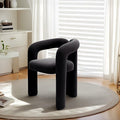 Fauteuil sculptural en bouclette noire