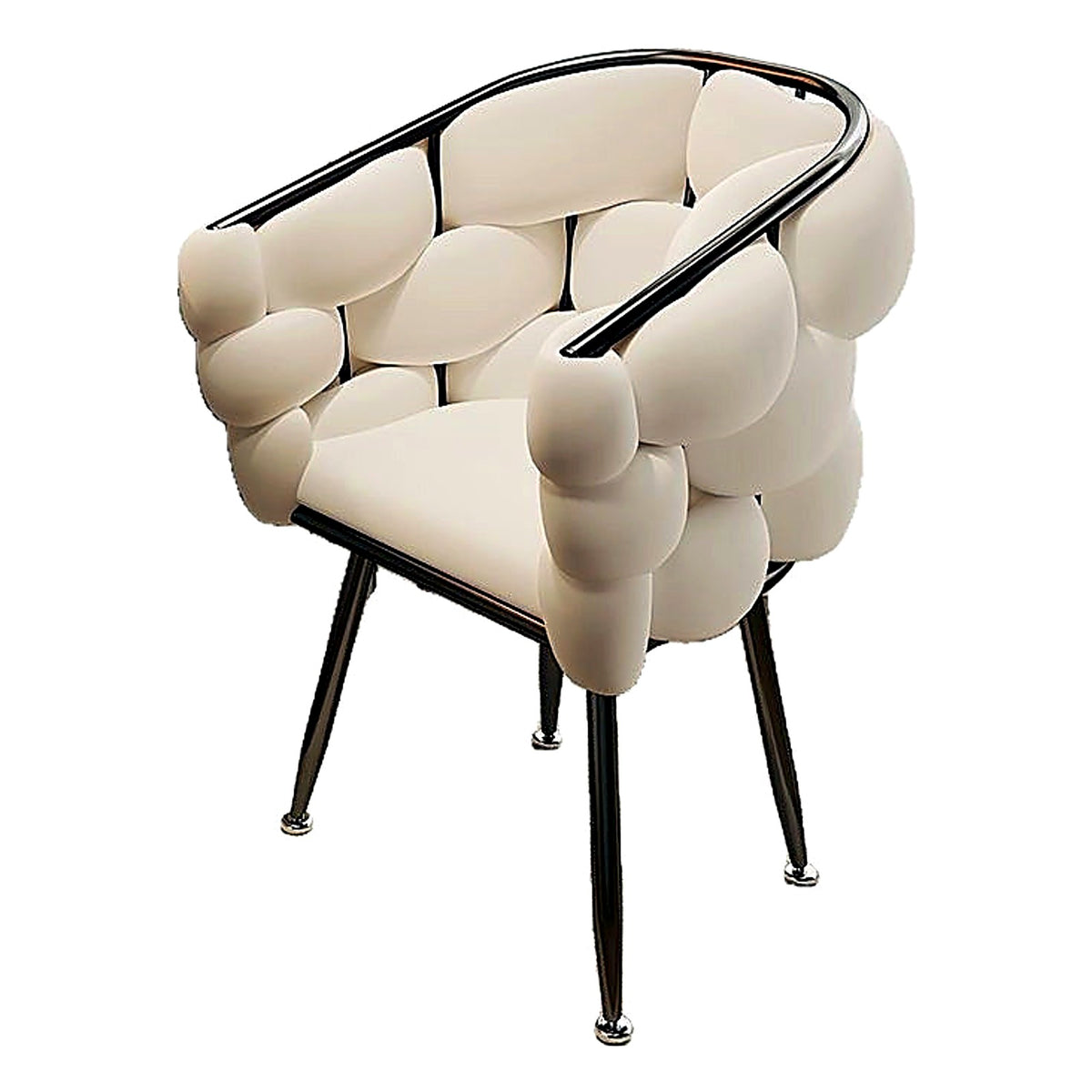 Fauteuil bulle en velours, piètement doré