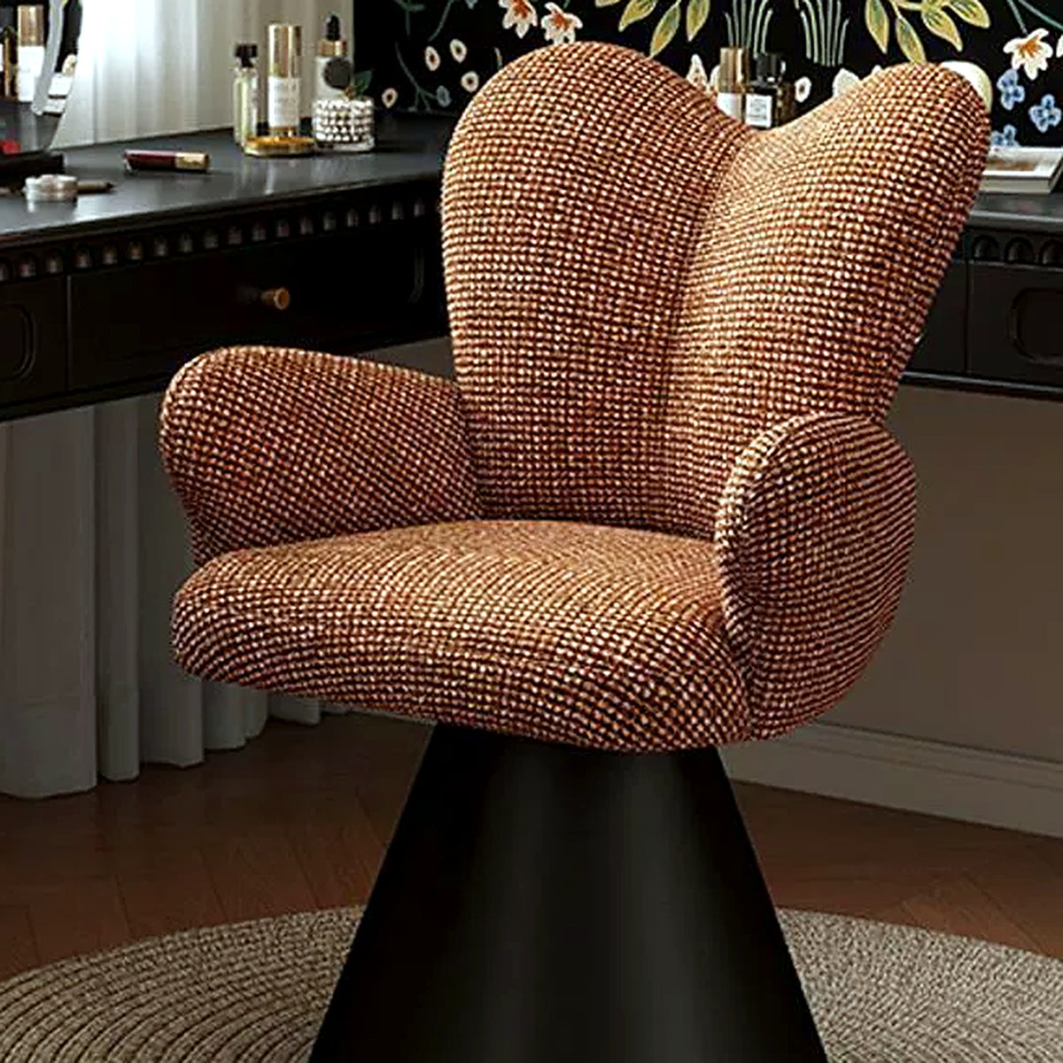 Fauteuil de coiffeuse papillon AUBRYNE, coloris terracotta