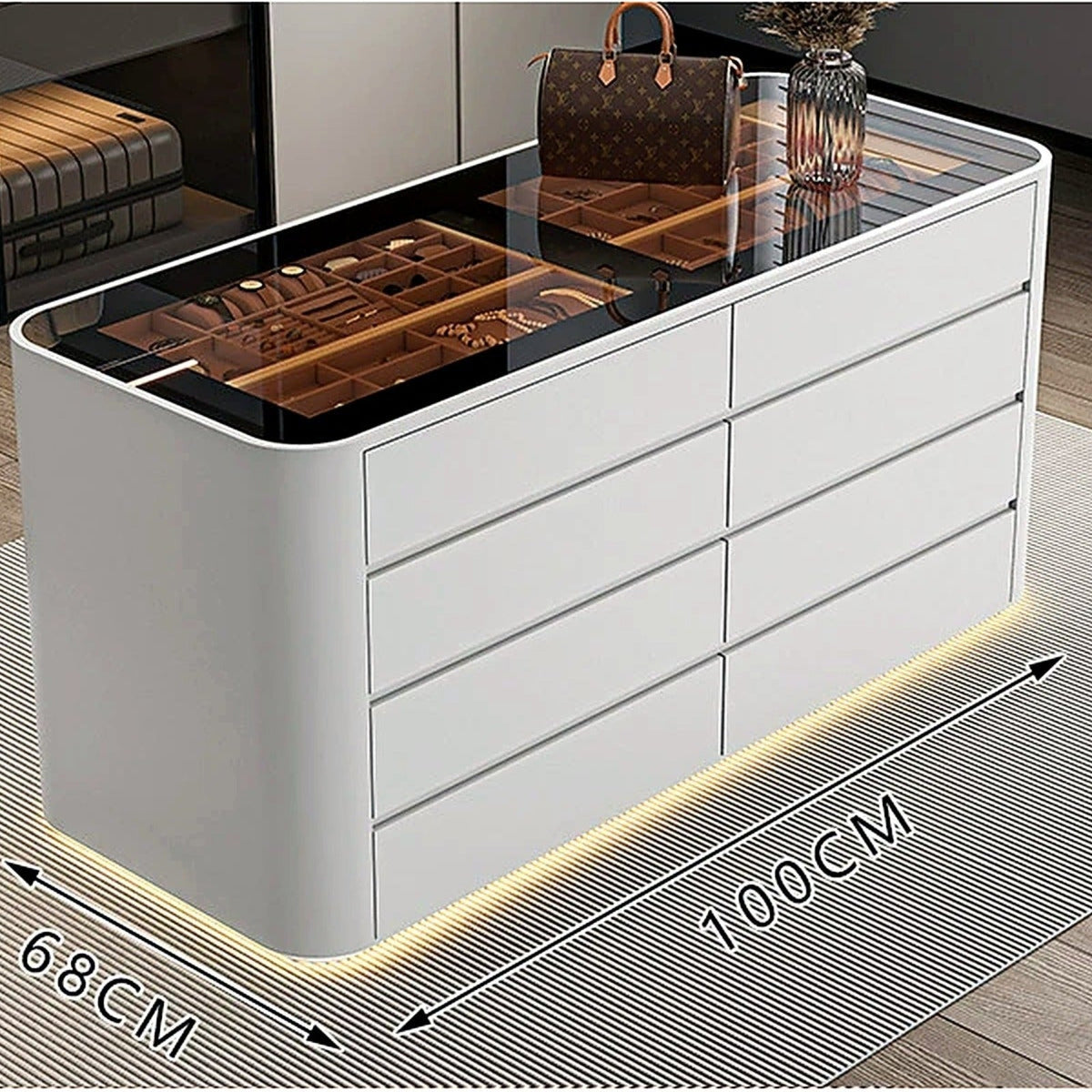Îlot de dressing AUBRYNE, blanc, 100cm