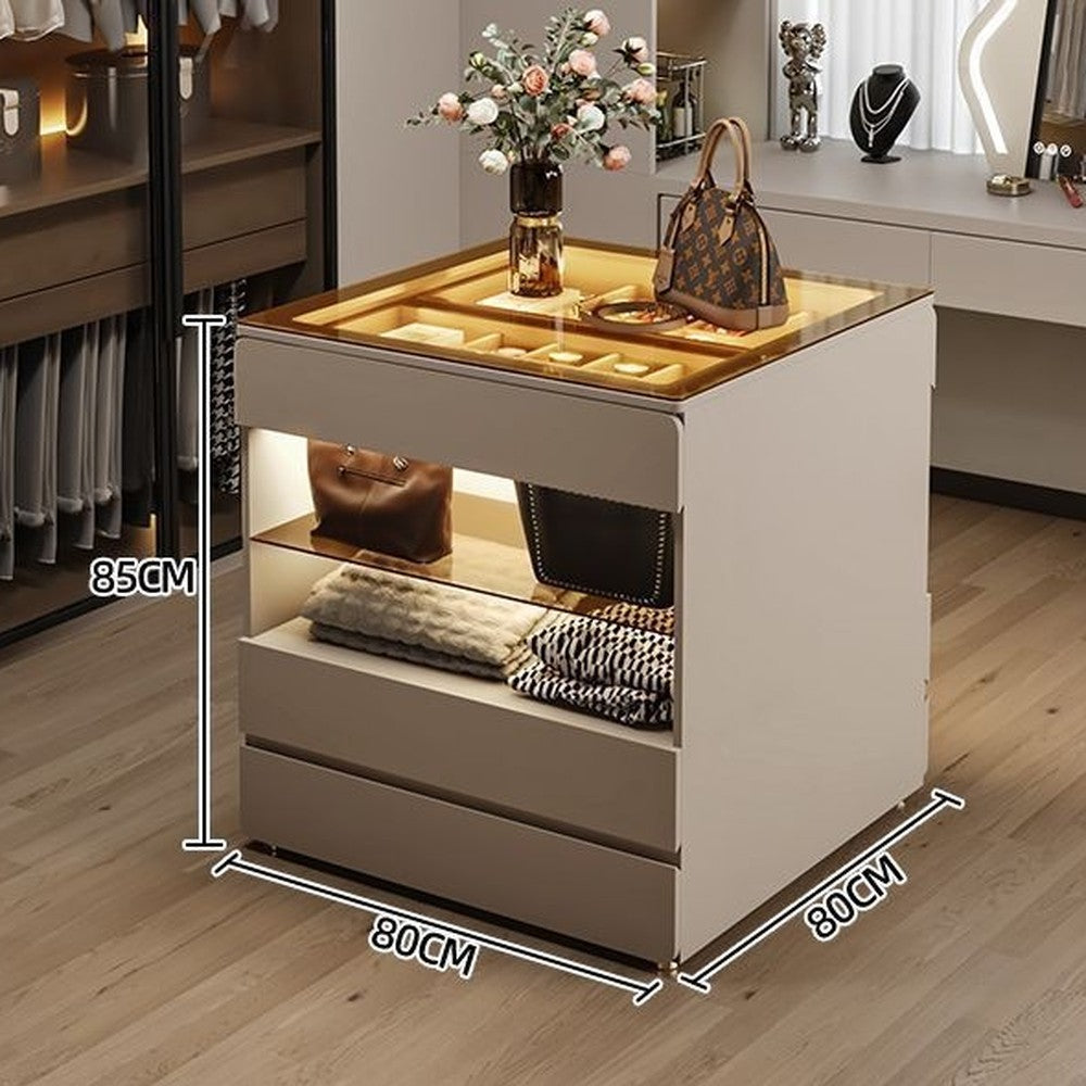Îlot central de dressing – Café au lait, 80 cm