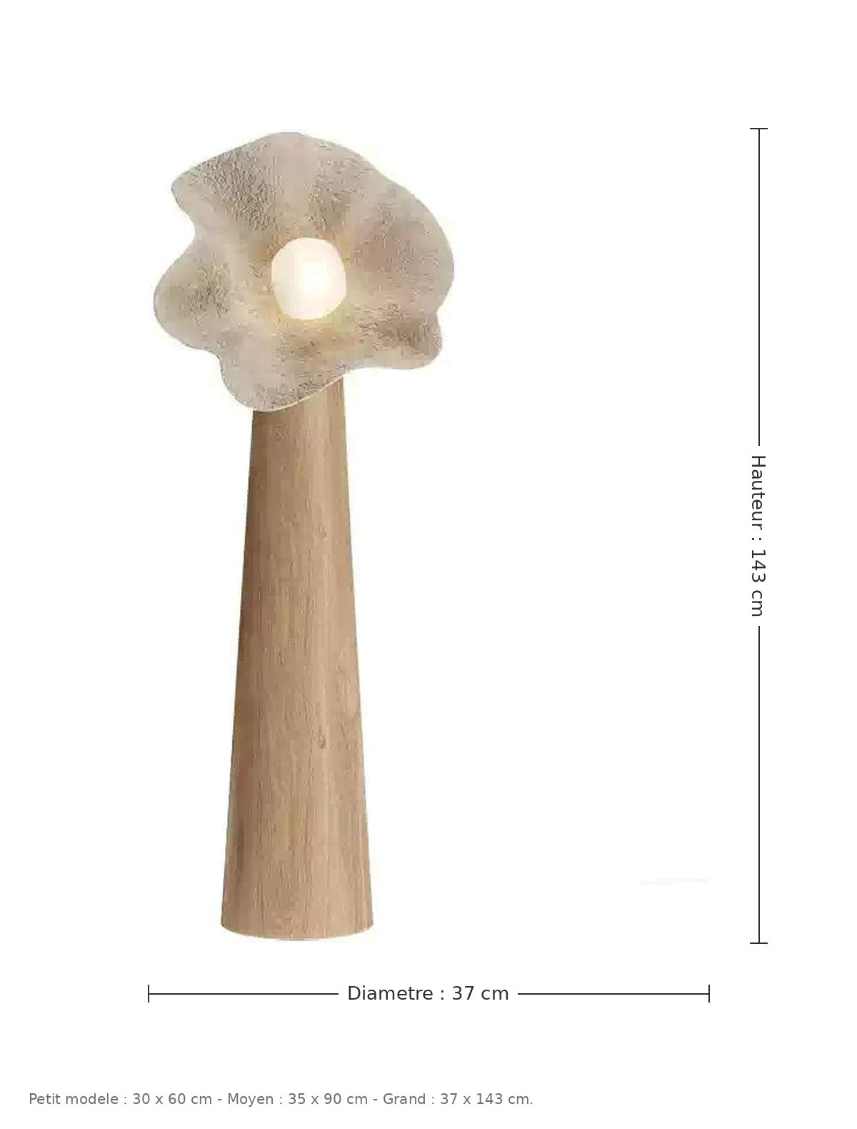 Lampadaire fleur - dimensions : Ø 37 × H 143 cm