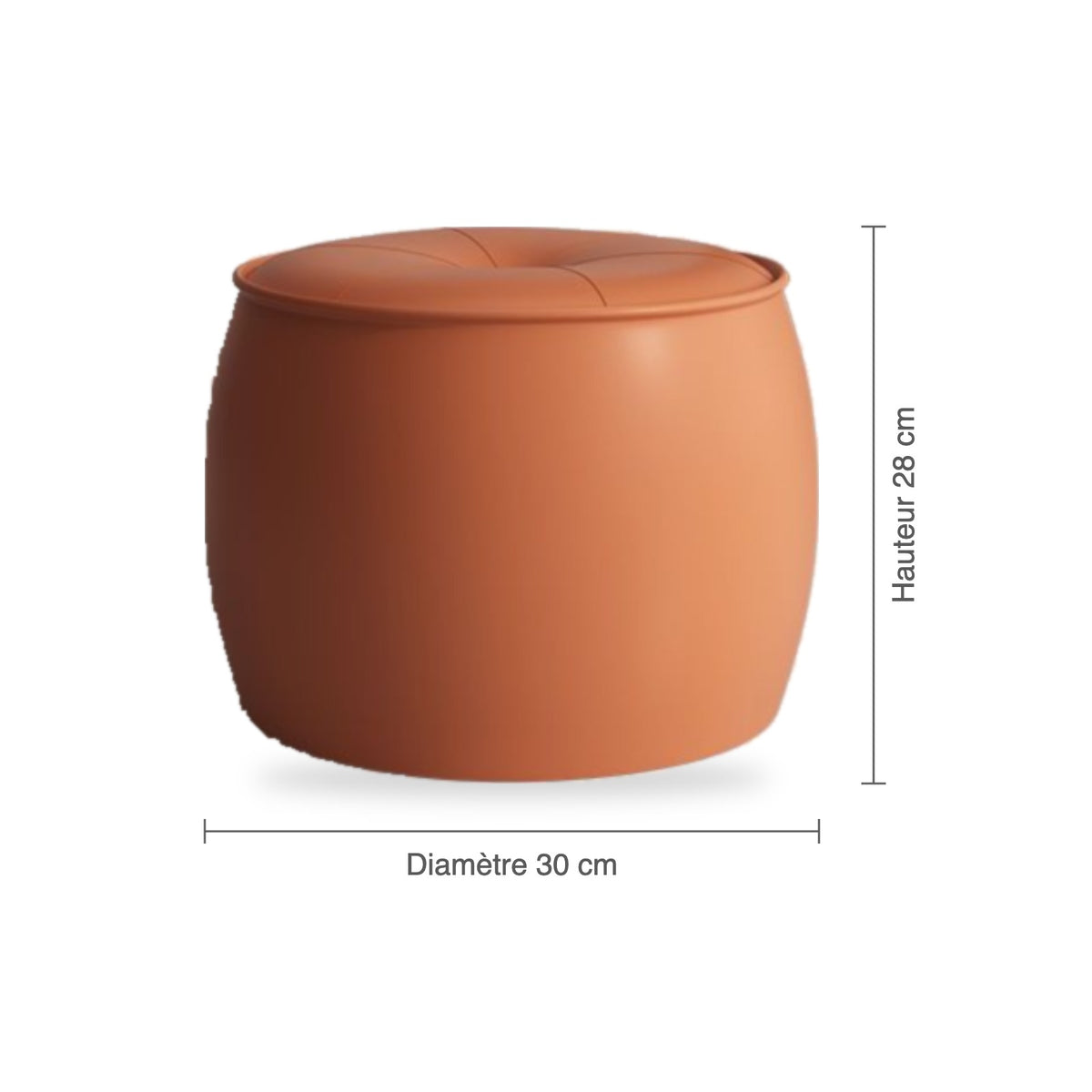 Dimensions du pouf rond citrouille