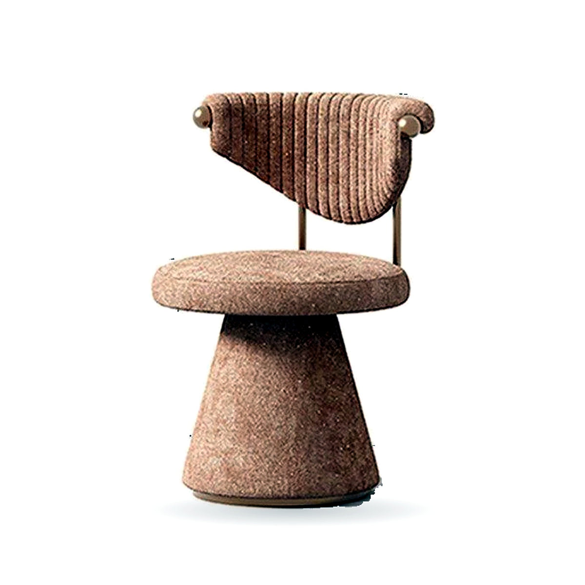 Chaise de coiffeuse pivotante AUBRYNE coloris terracotta, fond blanc