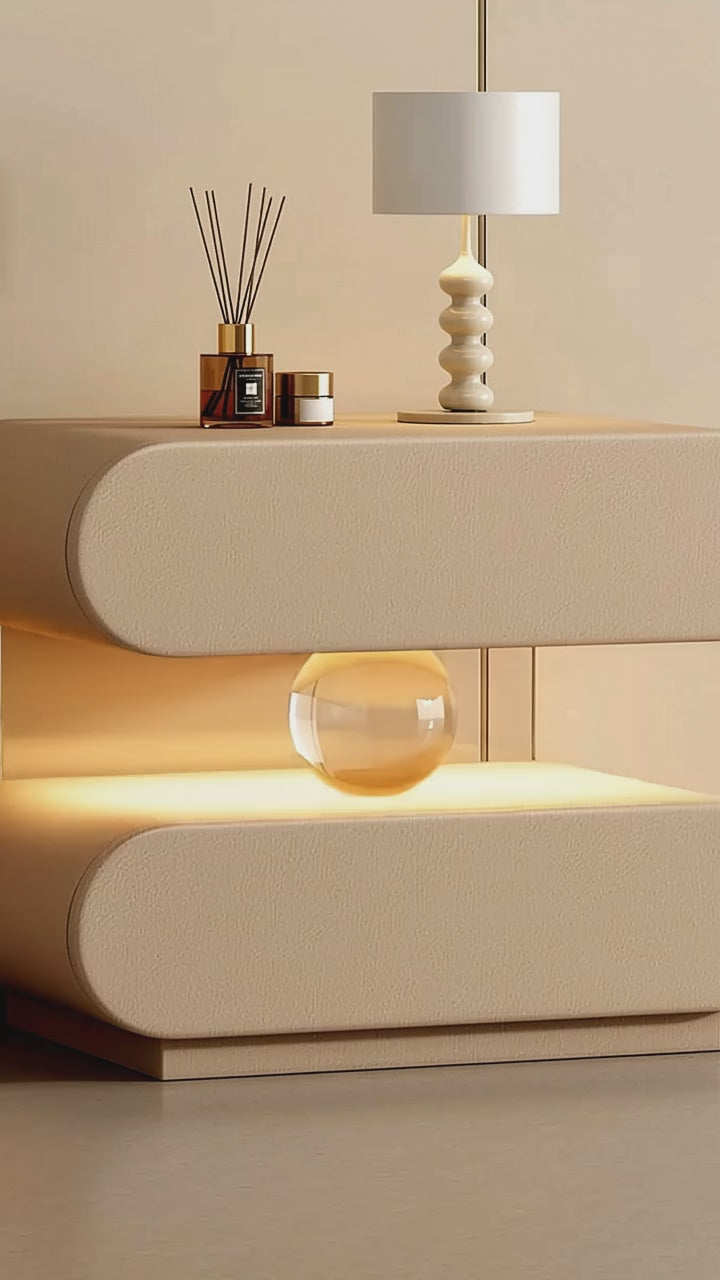 Vidéo de la table de chevet sphère lumineuse AUBRYNE
