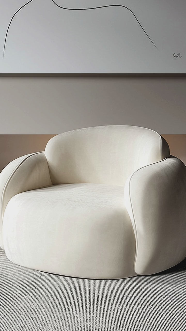 Vidéo du fauteuil cocon en velours AUBRYNE